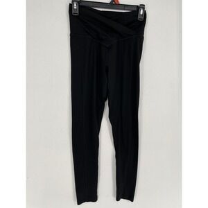 Muscle‎ Nation Leggings Womens Small Crossover Waist Activewear Black 2801